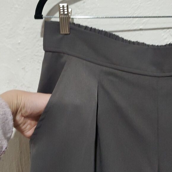 Max Studio Wide-Leg Cropped Women's Pants in Graphite Grey Size L - Picture 3 of 11